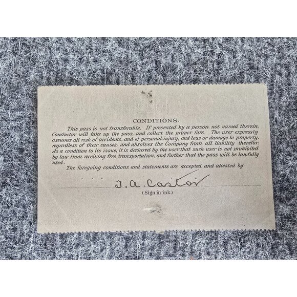 West Jersey & Seashore Railroad 1922 Agent Pass For Entire Line - Picture 4 of 4